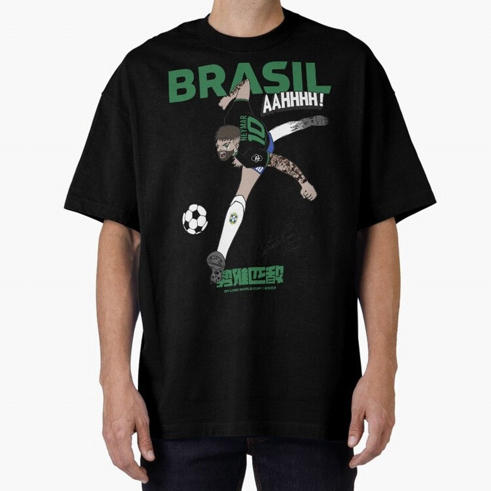 NEYMAR BRAZIL Oversized T-Shirt Celebrate Every Goal in FIFA World Cup 2026 USA Canada Mexico Spirit, Featuring Spain, Haaland and Mbappe, Supporter Pride, Iconic Celebrations, Legendary Names and Global Match Day Energy; Great for Supporters Who