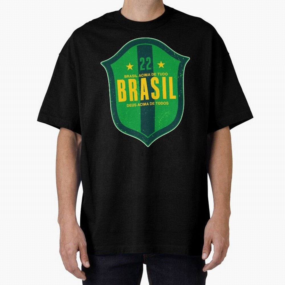 BRAS?O BRASIL 22 Oversized T-Shirt Join Supporters Worldwide for the FIFA World Cup 2026 Journey through Cristiano Ronaldo Highlights, Germany Pride, Retro Football Energy, Iconic Rivalries, Trophy Chase Drama and Stadium Atmosphere; Perfect for