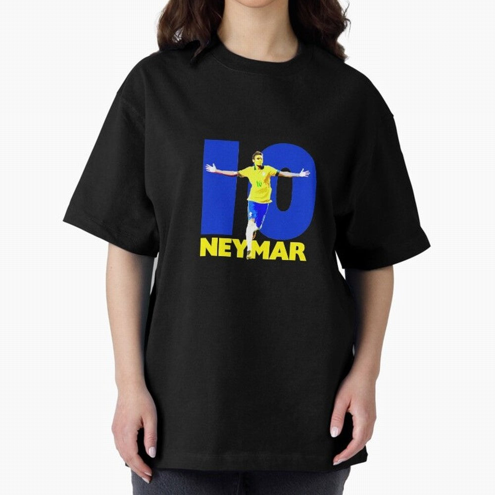 Neymar 10 Oversized T-Shirt Treasure Match Day Hype around FIFA World Cup 2026, CR7, Spain, Classic Soccer Heritage, Championship Pressure, Fan Loyalty and International Pride; Made for Die Hard Supporters, Soccer Lovers, Game Day Photos and