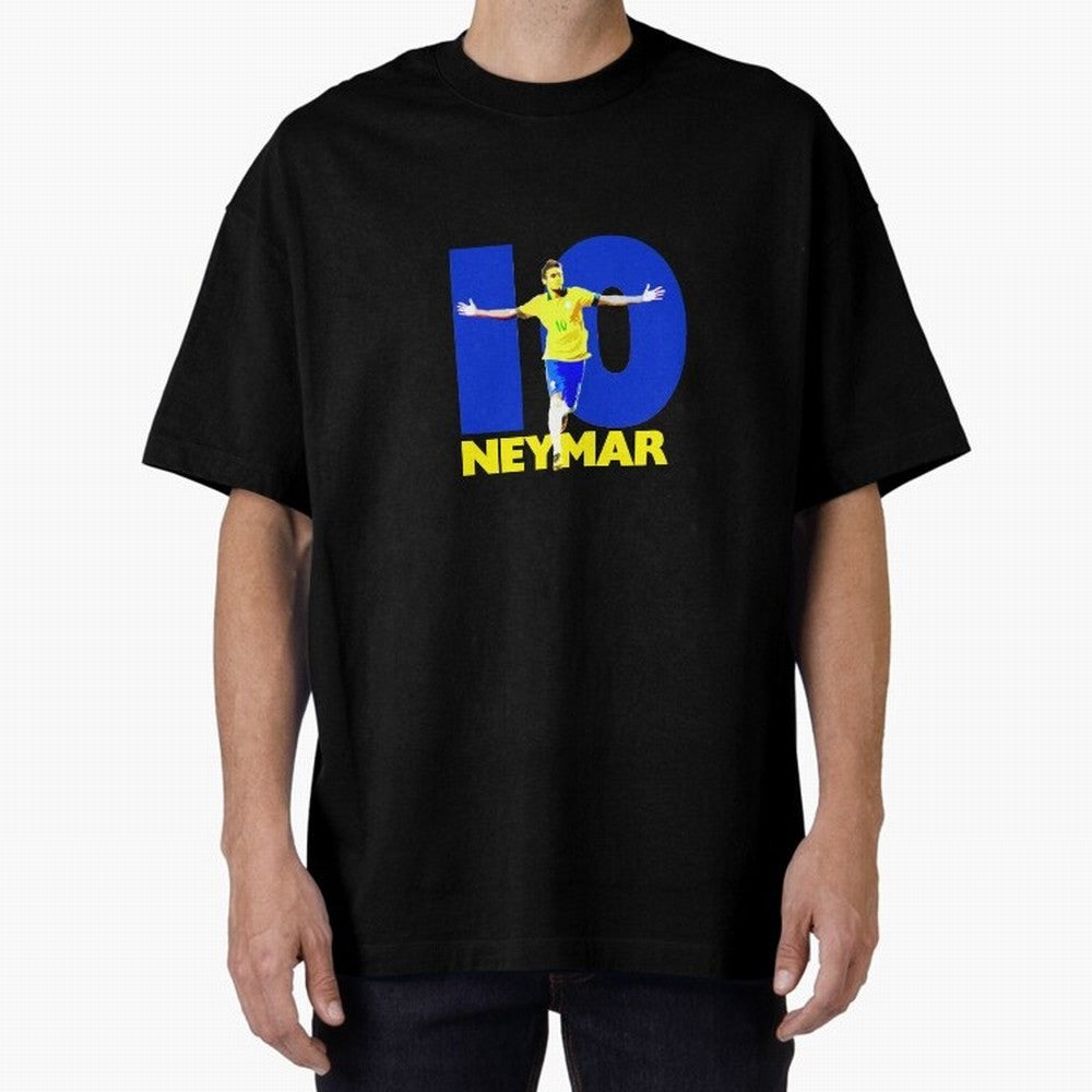 Neymar 10 Oversized T-Shirt Treasure Match Day Hype around FIFA World Cup 2026, CR7, Spain, Classic Soccer Heritage, Championship Pressure, Fan Loyalty and International Pride; Made for Die Hard Supporters, Soccer Lovers, Game Day Photos and