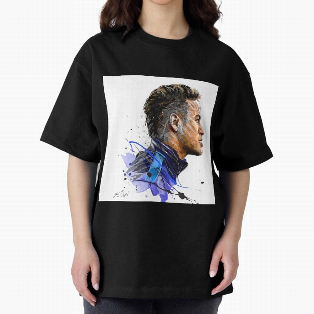 Neymar Design Oversized T-Shirt Carry Match Day Hype around FIFA World Cup 2026, CR7 and Messi, Germany, Classic Soccer Heritage, Championship Pressure, Fan Loyalty and International Pride; Great for Watch Parties, Sports Bars, Family Nights, Fan