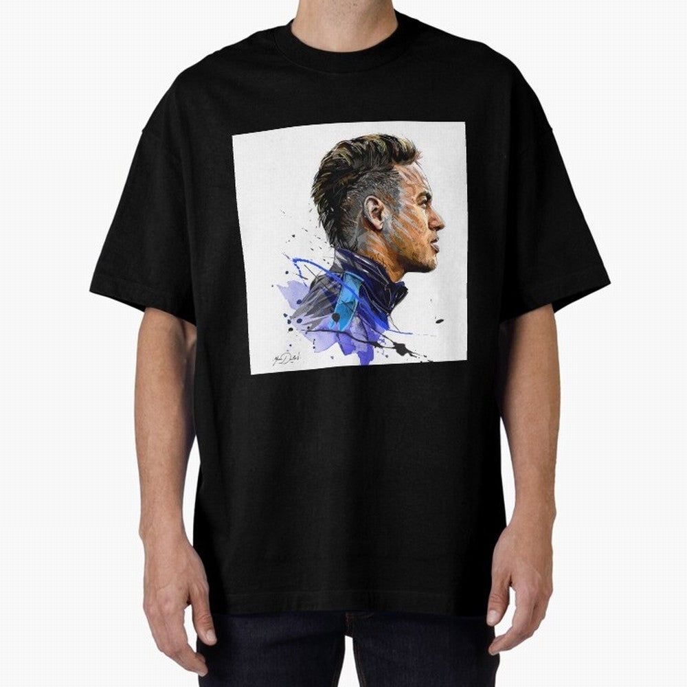Neymar Design Oversized T-Shirt Carry Match Day Hype around FIFA World Cup 2026, CR7 and Messi, Germany, Classic Soccer Heritage, Championship Pressure, Fan Loyalty and International Pride; Great for Watch Parties, Sports Bars, Family Nights, Fan