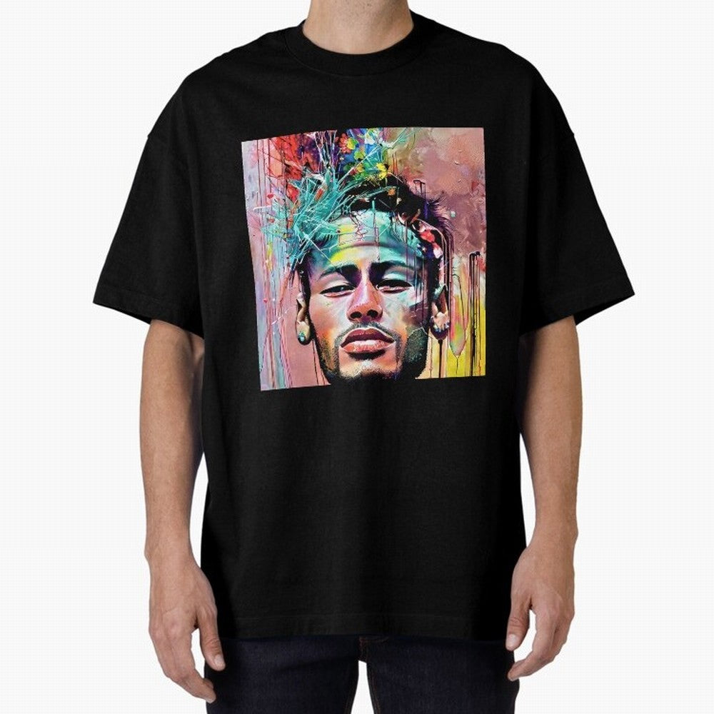 Colorful Neymar Oversized T-Shirt Live the Energy of FIFA World Cup 2026 Group Stage for Fans of Messi and Brazil, Bringing Soccer Culture, Superstar Moments, National Team Dreams and Competitive Fire; Perfect for Supporters Who Want Bold Football