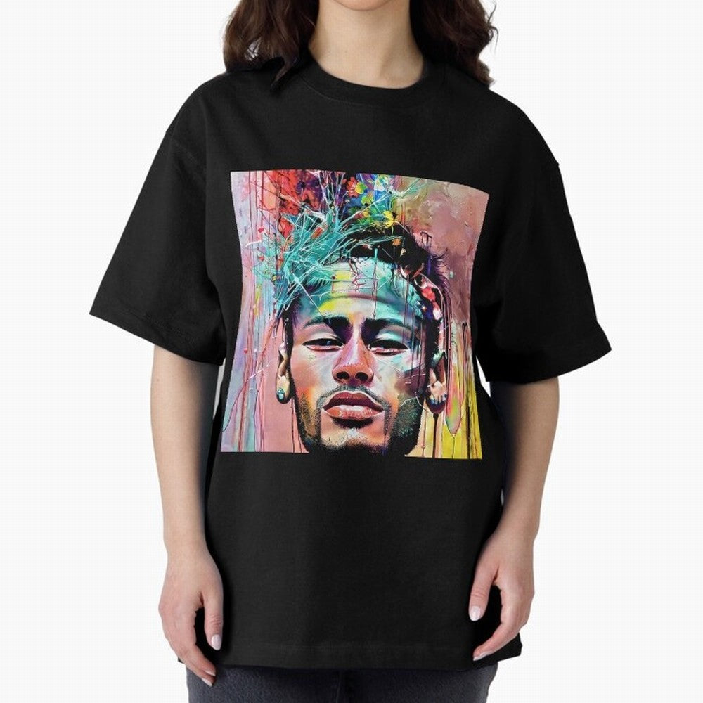 Colorful Neymar Oversized T-Shirt Live the Energy of FIFA World Cup 2026 Group Stage for Fans of Messi and Brazil, Bringing Soccer Culture, Superstar Moments, National Team Dreams and Competitive Fire; Perfect for Supporters Who Want Bold Football
