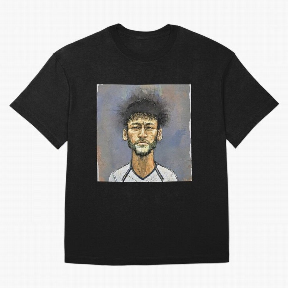Portrait of neymar Oversized T-Shirt Celebrate Global Passion for FIFA World Cup 2026 Driven by Haaland and Mbappe, Spain and Netherlands Energy, Sports Nostalgia, International Competition, Famous Players and Unforgettable Victories; Perfect for