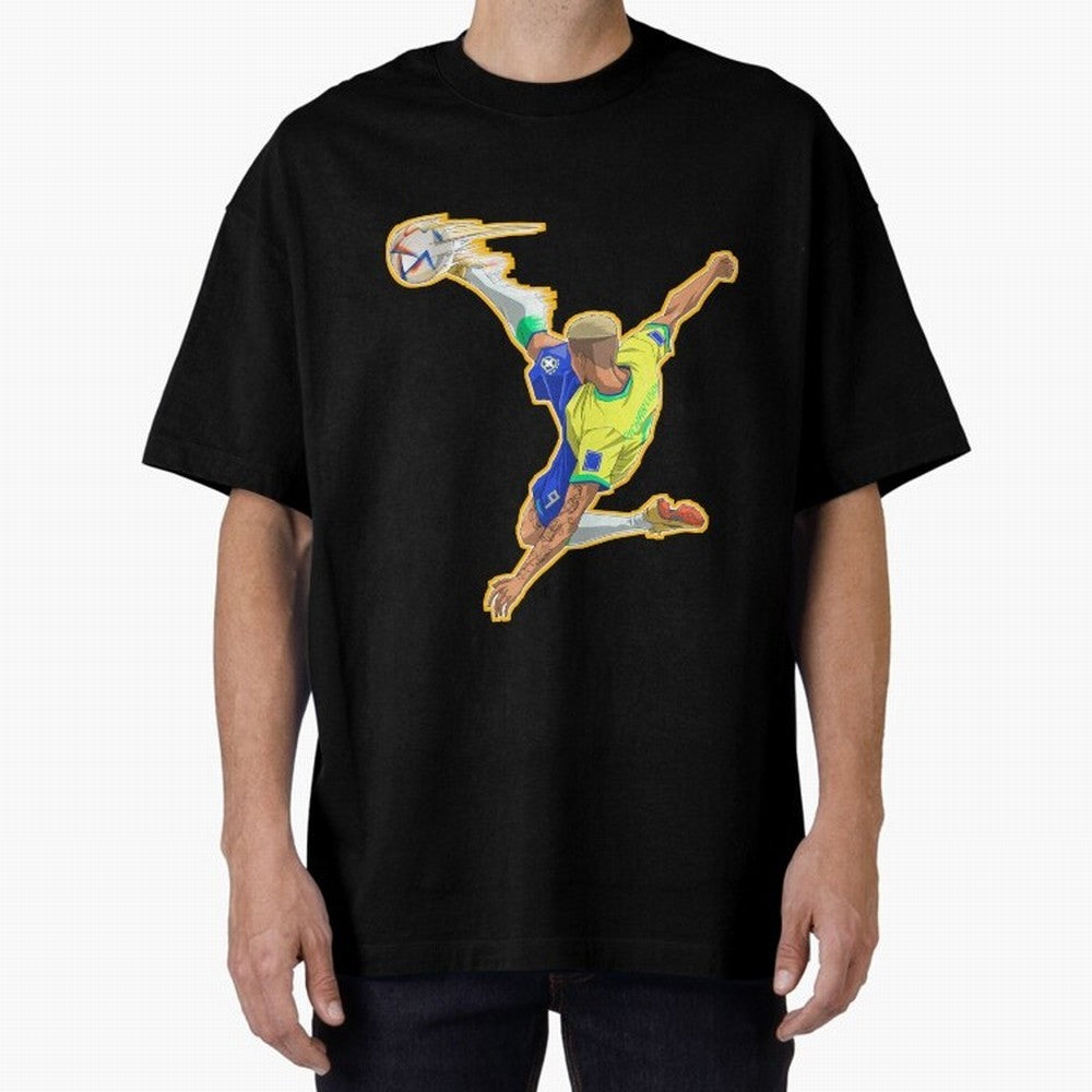 Richarlison Anime Goal Essential T-Shirt Show Passion for the Stars of Global Football Passion for FIFA World Cup 2026, Connected to Messi, Brazil, Championship Spirit, Famous Goals, Roaring Crowds and International Football Unity; Built for