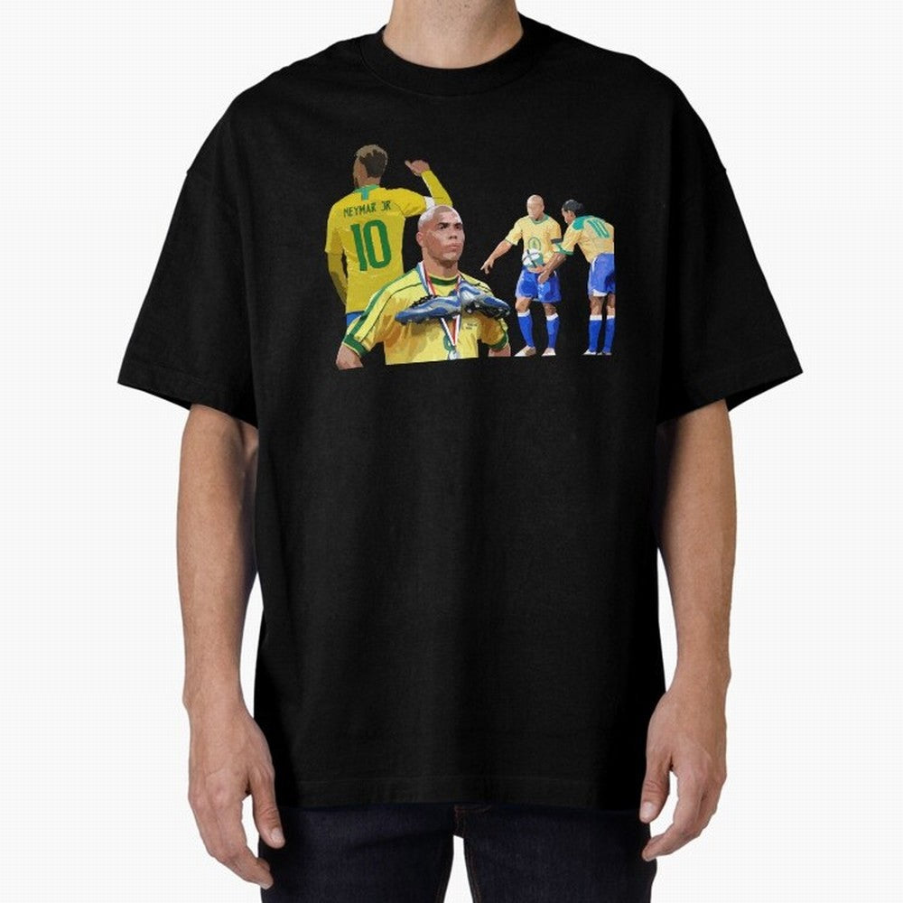 Brazilian Icons Oversized T-Shirt Follow Match Day Hype around FIFA World Cup 2026 USA Canada Mexico, Neymar, Portugal, Spain and Germany, Match Day Excitement, Supporter Culture, Golden Goals and Global Football Passion; Created for Match Day