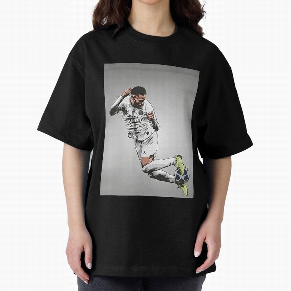 Illustration Neymar Wallpaper Classic T-Shirt Create FIFA World Cup 2026 for Fans of Messi, Neymar and Mbappe and Spain, Bringing Championship Spirit, Famous Goals, Roaring Crowds and International Football Unity; Great for Watch Parties, Sports