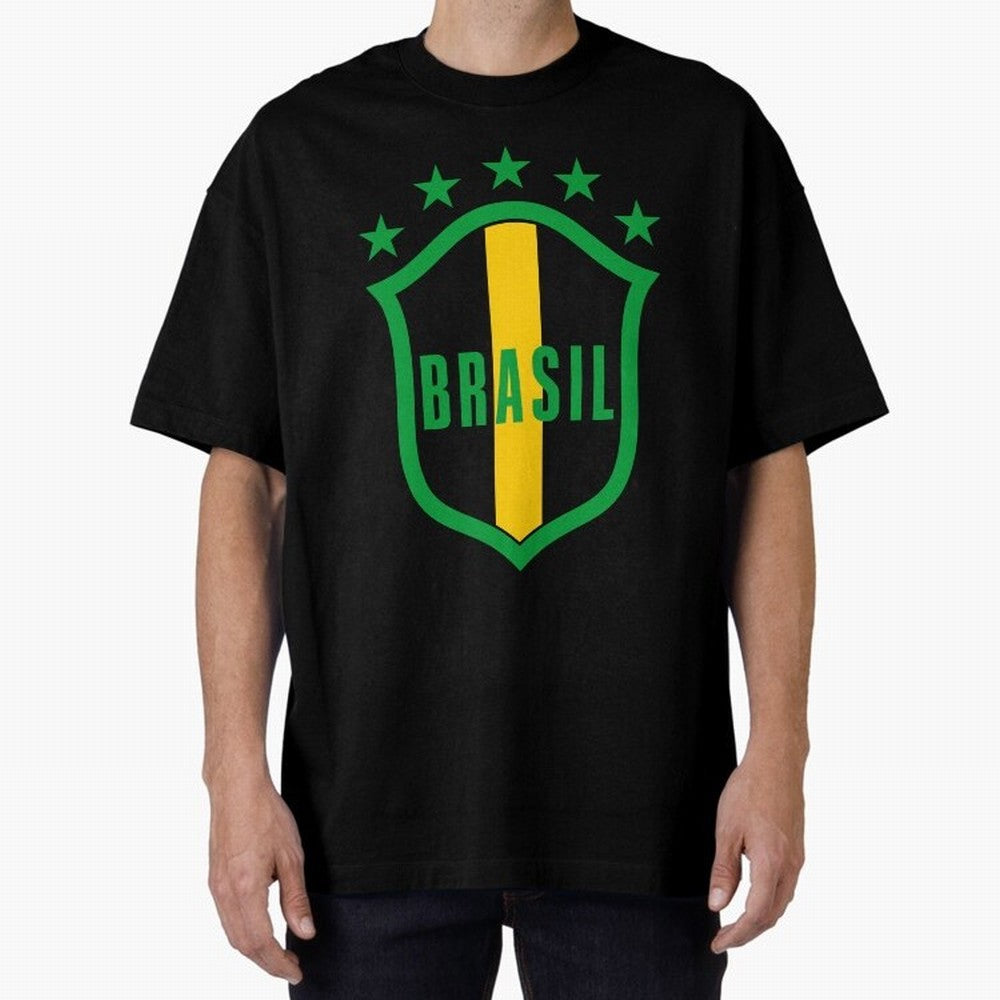 BRASIL LOGO 002 Oversized T-Shirt Represent FIFA World Cup 2026 USA Canada Mexico Featuring Messi, Portugal Energy, Retro Football Energy, Iconic Rivalries, Trophy Chase Drama and Stadium Atmosphere; Perfect for Fans, Collectors, Family Gatherings,