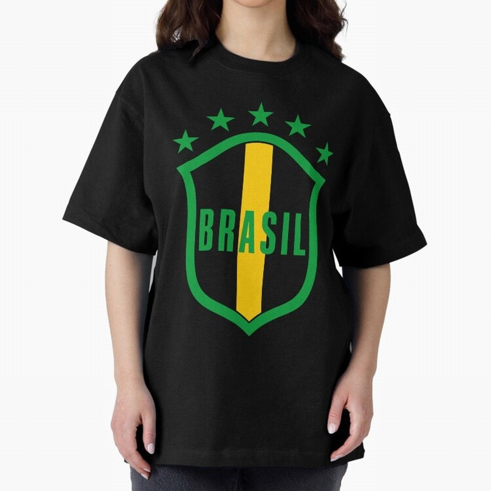 BRASIL LOGO 002 Oversized T-Shirt Represent FIFA World Cup 2026 USA Canada Mexico Featuring Messi, Portugal Energy, Retro Football Energy, Iconic Rivalries, Trophy Chase Drama and Stadium Atmosphere; Perfect for Fans, Collectors, Family Gatherings,