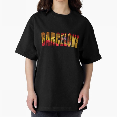 Barcelona city 2 Oversized T-Shirt Celebrate Football Heritage in Global Football Passion for FIFA World Cup 2026, Inspired by Messi, Argentina, Sports Nostalgia, International Competition, Famous Players and Unforgettable Victories; Ideal for