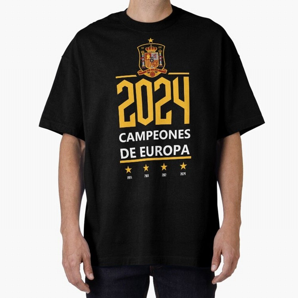 Campeonato Europa 2024 Oversized T-Shirt Cheer through Every Moment of Global Football Passion for FIFA World Cup 2026, Inspired by Mbappe, Spain, Football Festival Excitement, Trophy Ambitions, Country Rivalries and Star Player Buzz; Perfect for