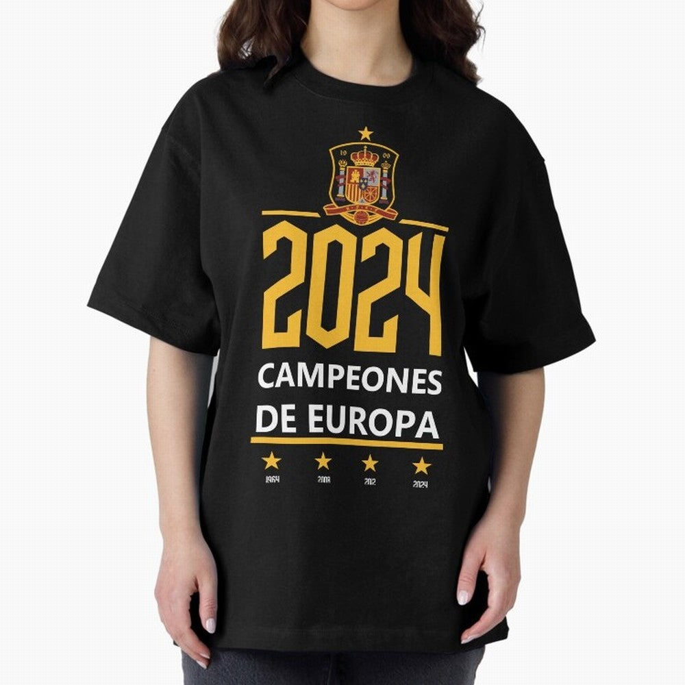Campeonato Europa 2024 Oversized T-Shirt Cheer through Every Moment of Global Football Passion for FIFA World Cup 2026, Inspired by Mbappe, Spain, Football Festival Excitement, Trophy Ambitions, Country Rivalries and Star Player Buzz; Perfect for