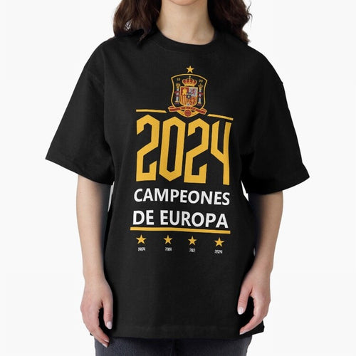 Campeonato Europa 2024 Oversized T-Shirt Cheer through Every Moment of Global Football Passion for FIFA World Cup 2026, Inspired by Mbappe, Spain, Football Festival Excitement, Trophy Ambitions, Country Rivalries and Star Player Buzz; Perfect for