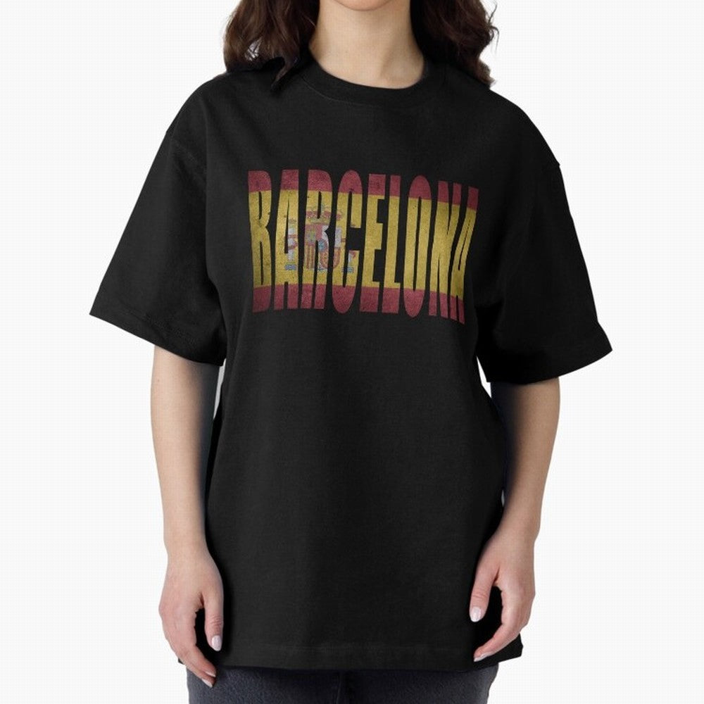 Barcelona city Oversized T-Shirt Bring Stadium Energy to FIFA World Cup 2026 for Fans of Messi, CR7 and Mbappe and England, France and Netherlands, Bringing Goal Celebration Energy, Supporter Heritage, Football Icons and Worldwide Tournament Joy;