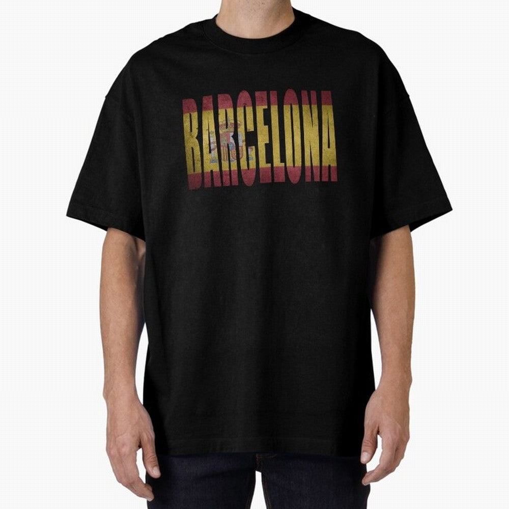 Barcelona city Oversized T-Shirt Bring Stadium Energy to FIFA World Cup 2026 for Fans of Messi, CR7 and Mbappe and England, France and Netherlands, Bringing Goal Celebration Energy, Supporter Heritage, Football Icons and Worldwide Tournament Joy;