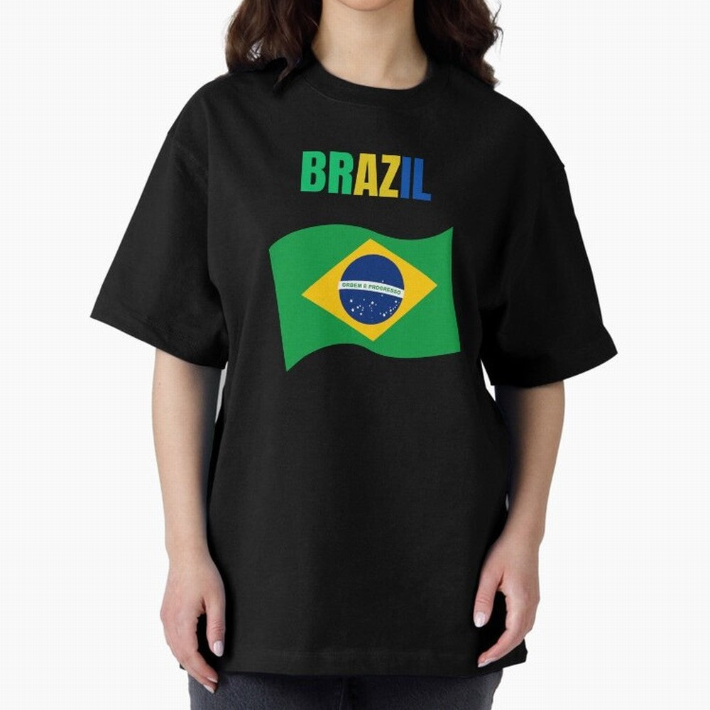 I love Brazil Oversized T-Shirt Show Your Tournament Heart for Match Day Hype around FIFA World Cup 2026, Mbappe and Neymar, France, Soccer Culture, Superstar Moments, National Team Dreams and Competitive Fire; Ideal for Football Dads, Football