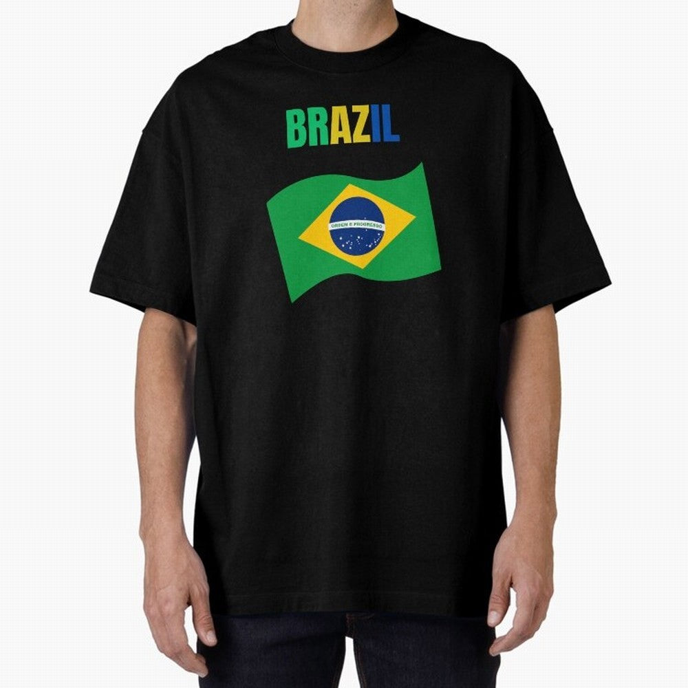 I love Brazil Oversized T-Shirt Show Your Tournament Heart for Match Day Hype around FIFA World Cup 2026, Mbappe and Neymar, France, Soccer Culture, Superstar Moments, National Team Dreams and Competitive Fire; Ideal for Football Dads, Football