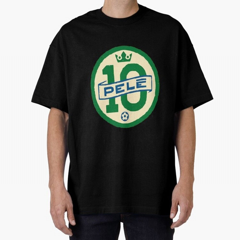 Signed Pele Shirt Oversized T-Shirt Honor Football Greatness during FIFA World Cup 2026 USA Canada Mexico with Messi, CR7 and Mbappe, Argentina, France and Brazil Energy, Championship Spirit, Famous Goals, Roaring Crowds and International Football