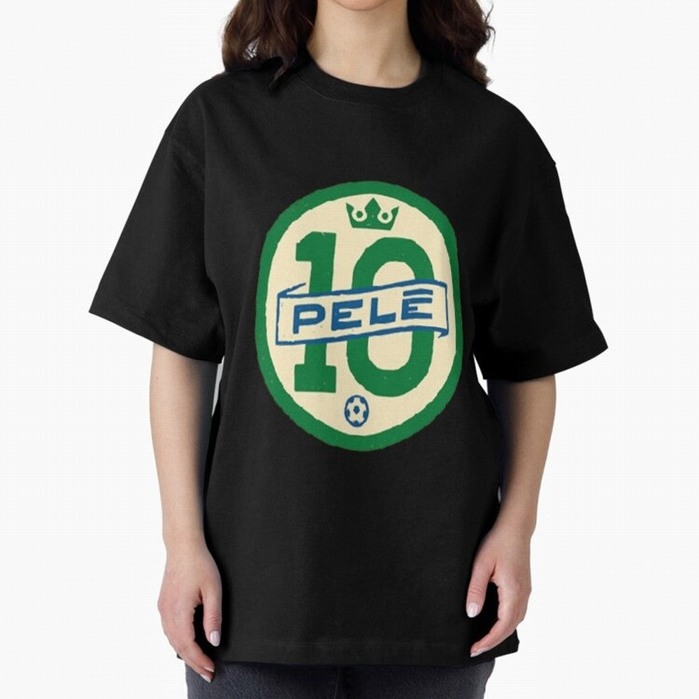 Signed Pele Shirt Oversized T-Shirt Honor Football Greatness during FIFA World Cup 2026 USA Canada Mexico with Messi, CR7 and Mbappe, Argentina, France and Brazil Energy, Championship Spirit, Famous Goals, Roaring Crowds and International Football