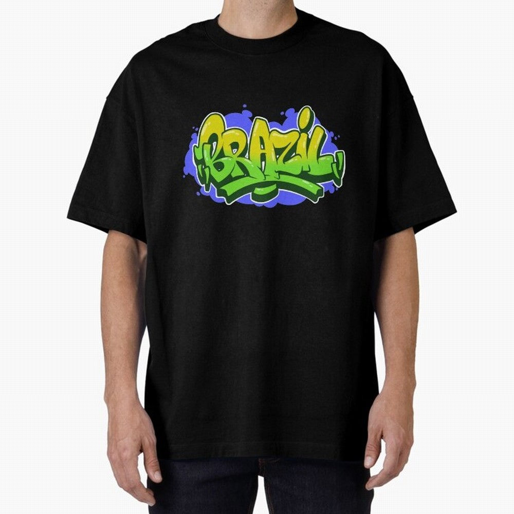 Brazil Graffiti Classic T-Shirt Celebrate the Road through Global Football Passion for FIFA World Cup 2026 USA Canada Mexico, Filled with Mbappe and Neymar, Brazil, Champion Mindset, Group Stage Buzz, Knockout Tension and Passionate Fan Culture;