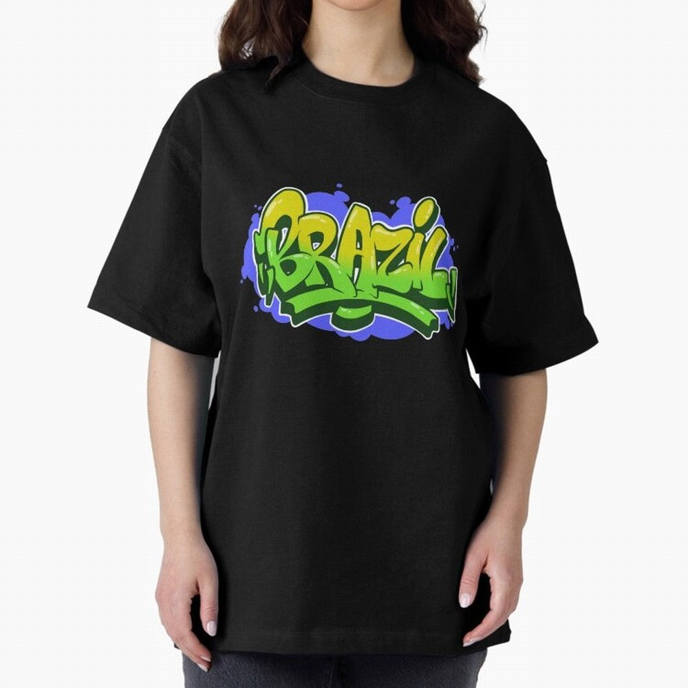 Brazil Graffiti Classic T-Shirt Celebrate the Road through Global Football Passion for FIFA World Cup 2026 USA Canada Mexico, Filled with Mbappe and Neymar, Brazil, Champion Mindset, Group Stage Buzz, Knockout Tension and Passionate Fan Culture;