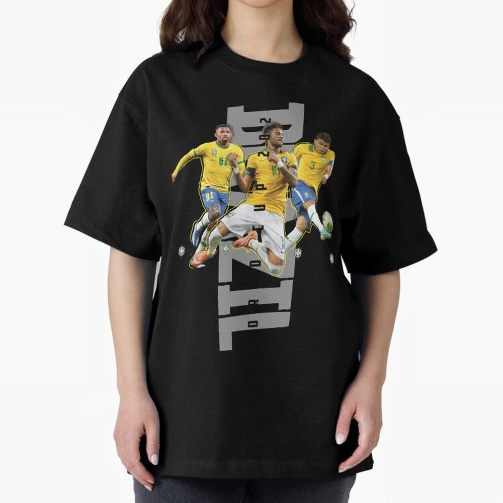 Brazil World cup 2022 Oversized T-Shirt Honor the Football Icons of the FIFA World Cup 2026 Journey through Messi, CR7 and Mbappe Highlights, Argentina and Brazil Pride, Supporter Pride, Iconic Celebrations, Legendary Names and Global Match Day