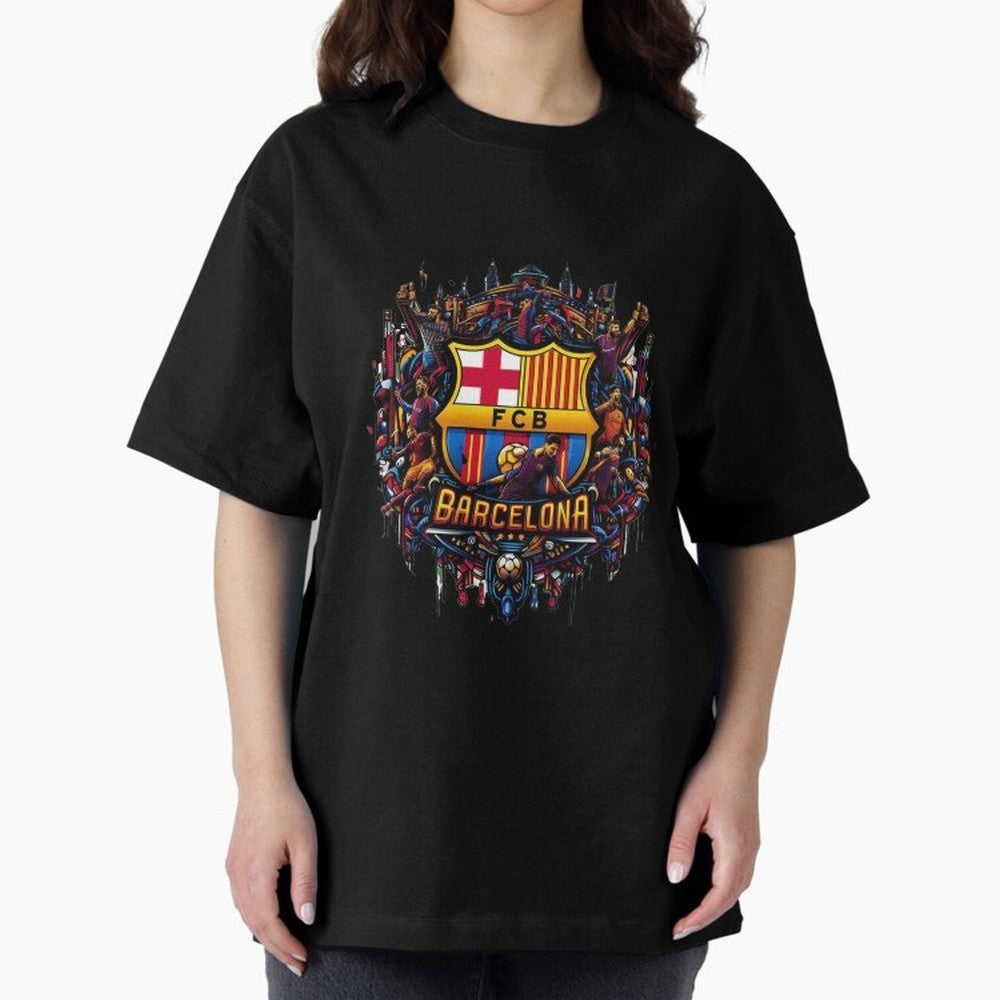 Barcelona - the temple of soccer Oversized T-Shirt Feel the Trophy Chase of Global Football Passion for FIFA World Cup 2026 Group Stage, Centered on Haaland and Mbappe, England and Germany, Match Day Excitement, Supporter Culture, Golden Goals and