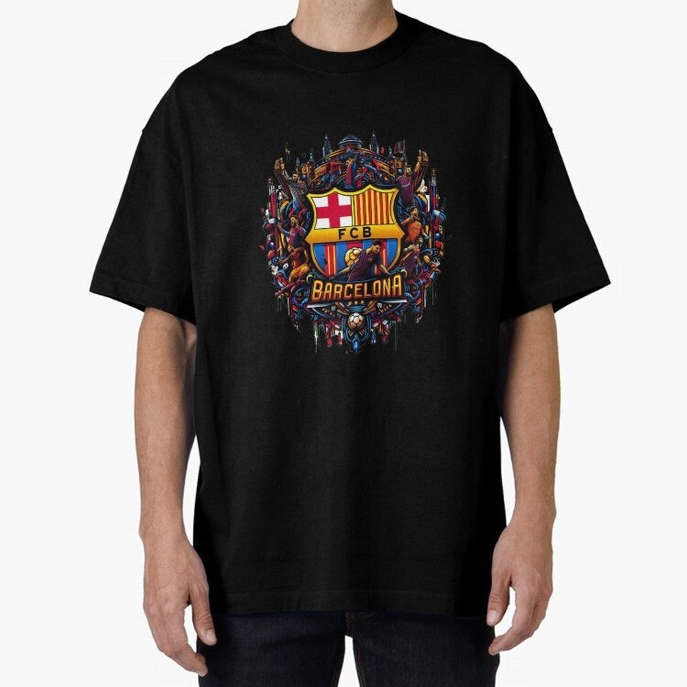Barcelona - the temple of soccer Oversized T-Shirt Feel the Trophy Chase of Global Football Passion for FIFA World Cup 2026 Group Stage, Centered on Haaland and Mbappe, England and Germany, Match Day Excitement, Supporter Culture, Golden Goals and