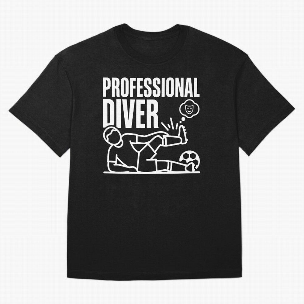 Professional Diver - Funny Soccer Faking Injury Oversized T-Shirt Stand Out with Spirit from Match Day Hype around FIFA World Cup 2026 Group Stage, Messi, CR7 and Mbappe, England, Match Day Excitement, Supporter Culture, Golden Goals and Global