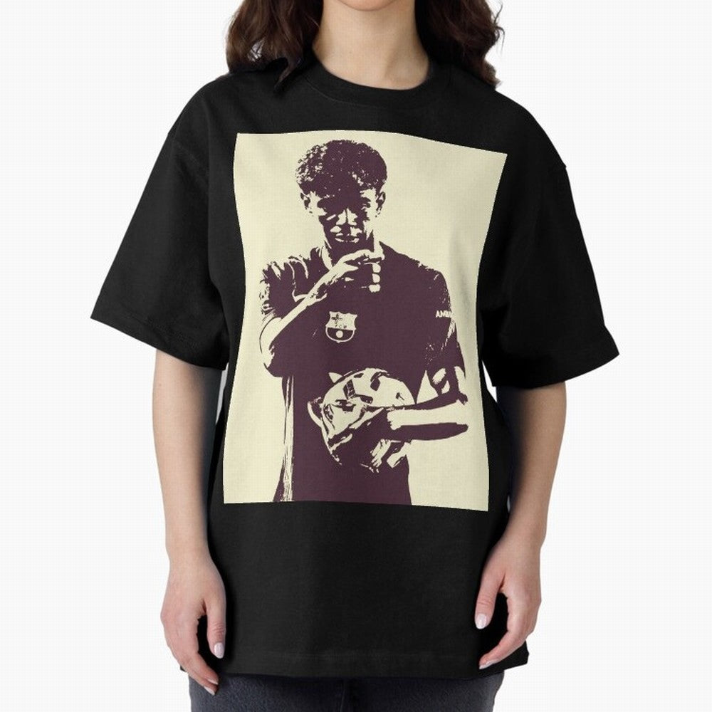 Lamine Yamal black and white Oversized T-Shirt Celebrate Rivalries and Pride in Global Football Passion for FIFA World Cup 2026 USA Canada Mexico, Made for Neymar, Haaland and Cristiano Ronaldo, Argentina, Vintage Soccer Flavor, Modern Football