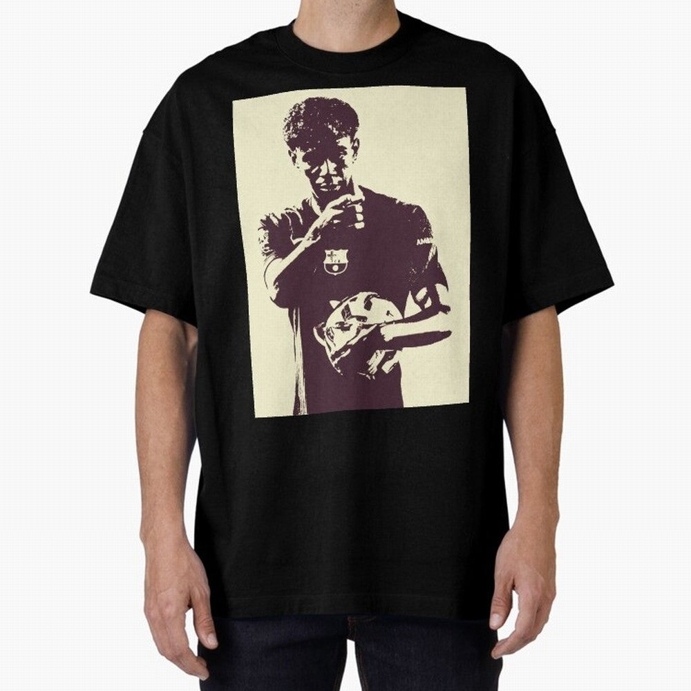 Lamine Yamal black and white Oversized T-Shirt Celebrate Rivalries and Pride in Global Football Passion for FIFA World Cup 2026 USA Canada Mexico, Made for Neymar, Haaland and Cristiano Ronaldo, Argentina, Vintage Soccer Flavor, Modern Football