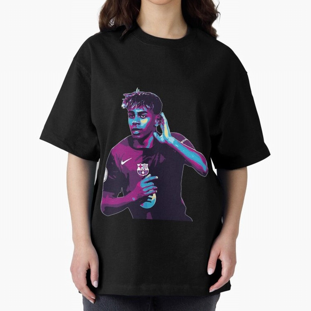 Lamine Yamal goal celebration Oversized T-Shirt Make Every Match About Global Football Passion for FIFA World Cup 2026, Featuring Haaland and Mbappe, Netherlands, Match Day Excitement, Supporter Culture, Golden Goals and Global Football Passion;