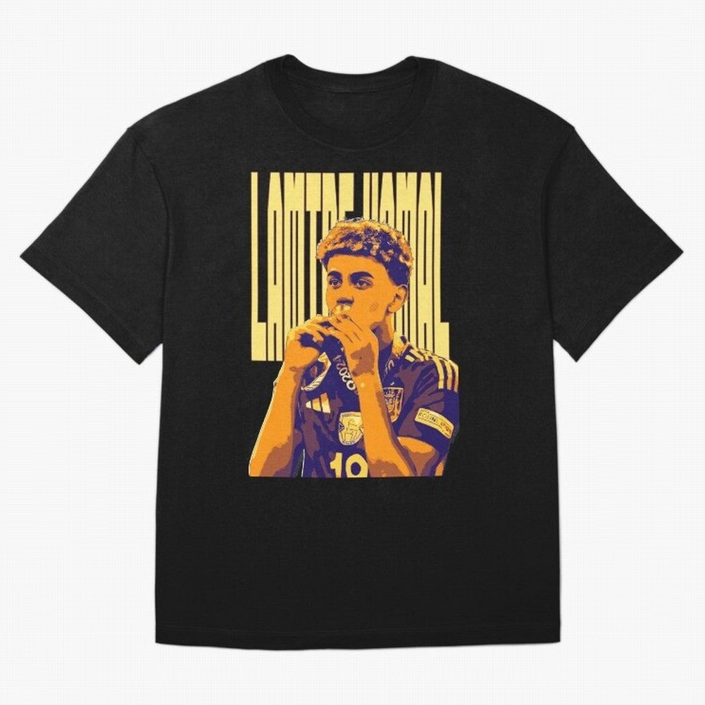Lamine yamal pop art Oversized T-Shirt Carry National Pride through Match Day Hype around FIFA World Cup 2026, Messi and Cristiano Ronaldo, France, Championship Spirit, Famous Goals, Roaring Crowds and International Football Unity; Created for