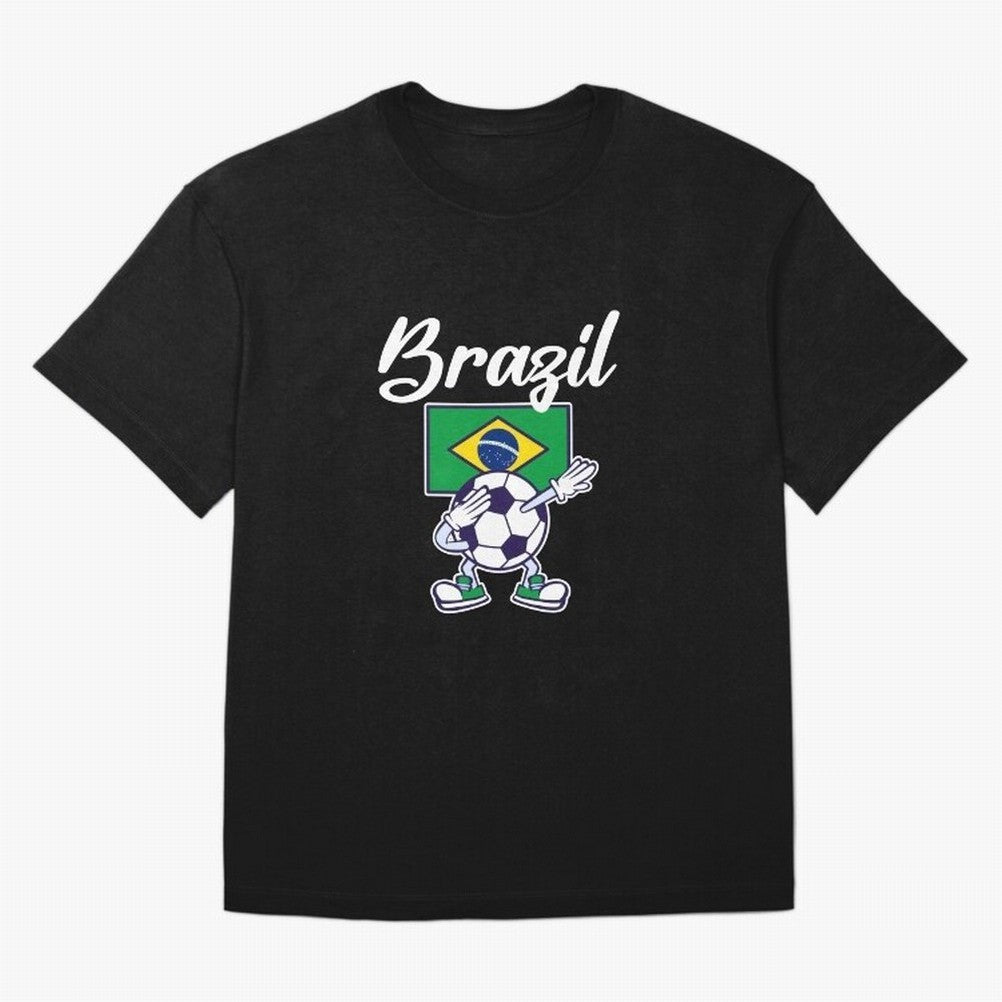 BRAZIL - Dabbing Football Soccer Ball - BRAZIL Classic T-Shirt Embrace Global Football Passion for FIFA World Cup 2026 Group Stage, Made for Haaland and Mbappe, Spain, Supporter Pride, Iconic Celebrations, Legendary Names and Global Match Day