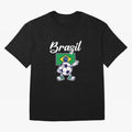 BRAZIL - Dabbing Football Soccer Ball - BRAZIL Classic T-Shirt Embrace Global Football Passion for FIFA World Cup 2026 Group Stage, Made for Haaland and Mbappe, Spain, Supporter Pride, Iconic Celebrations, Legendary Names and Global Match Day