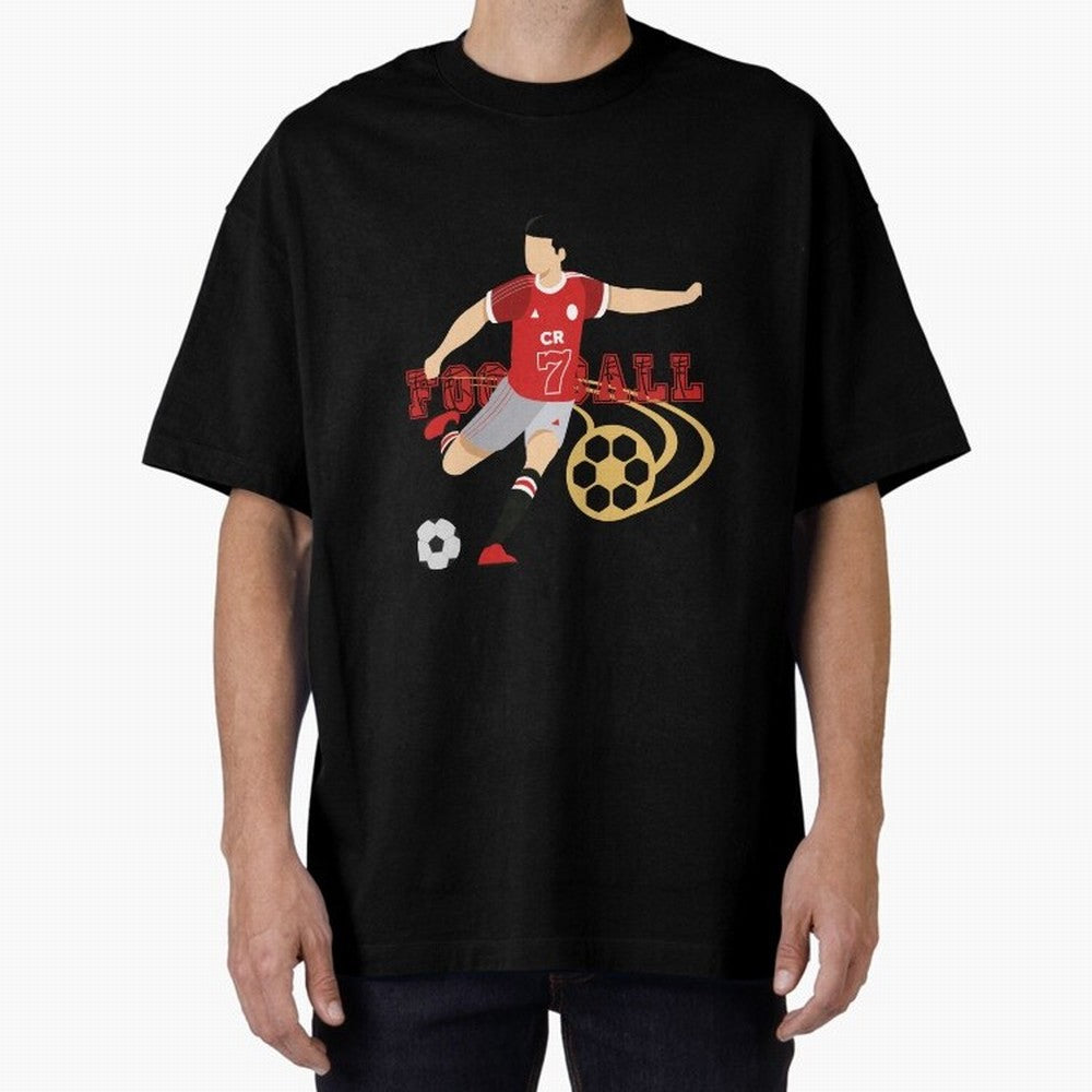 Ronaldo Football Icon Oversized T-Shirt Represent Match Day Hype around FIFA World Cup 2026, Messi, Neymar and Mbappe, France and Portugal, Stadium Memories, Football Loyalty, International Chants and Championship Tradition; Perfect for People Who