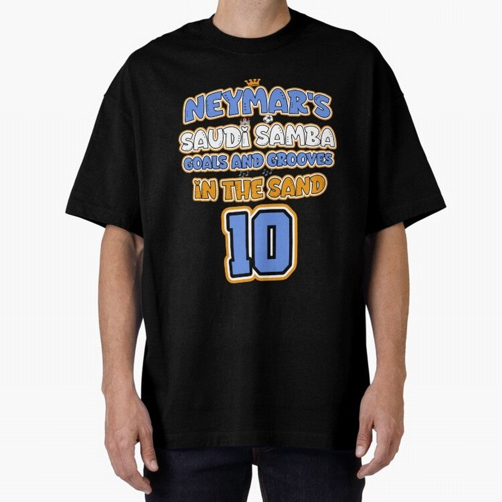 SAUDI SAMBA GOALS & GROOVES Oversized T-Shirt Celebrate Football Heritage in Global Football Passion for FIFA World Cup 2026 Group Stage, Connected to Haaland, England, France and Netherlands, Global Supporter Spirit, Legendary Goals, National