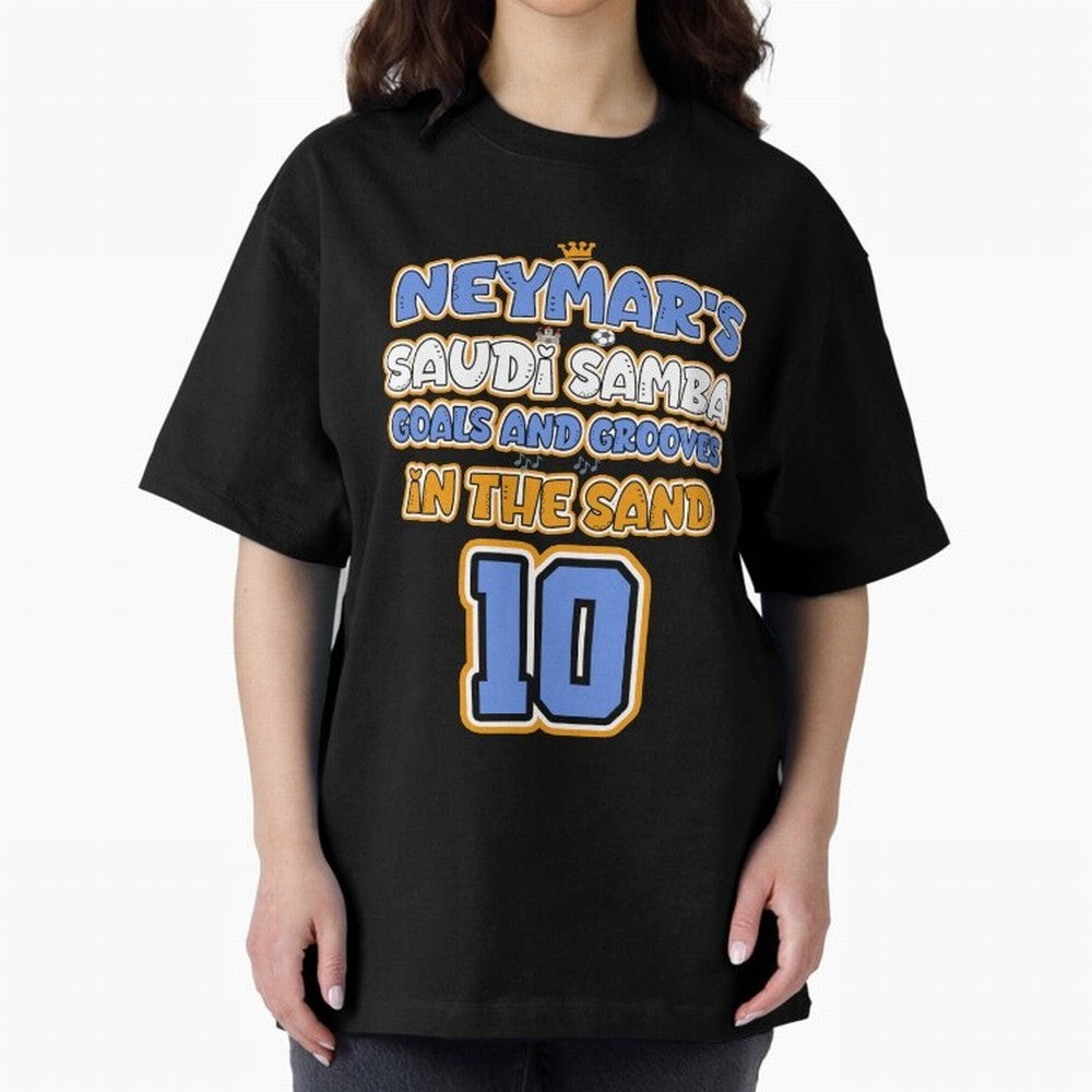 SAUDI SAMBA GOALS & GROOVES Oversized T-Shirt Celebrate Football Heritage in Global Football Passion for FIFA World Cup 2026 Group Stage, Connected to Haaland, England, France and Netherlands, Global Supporter Spirit, Legendary Goals, National