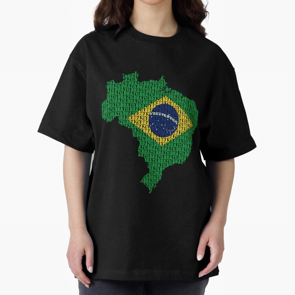 Map of Brazil (Brazil) Oversized T-Shirt Cheer for the FIFA World Cup 2026 Group Stage Journey through Cristiano Ronaldo Highlights, England, France and Netherlands Pride, Stadium Chants, National Pride, Trophy Dreams and Unforgettable Football