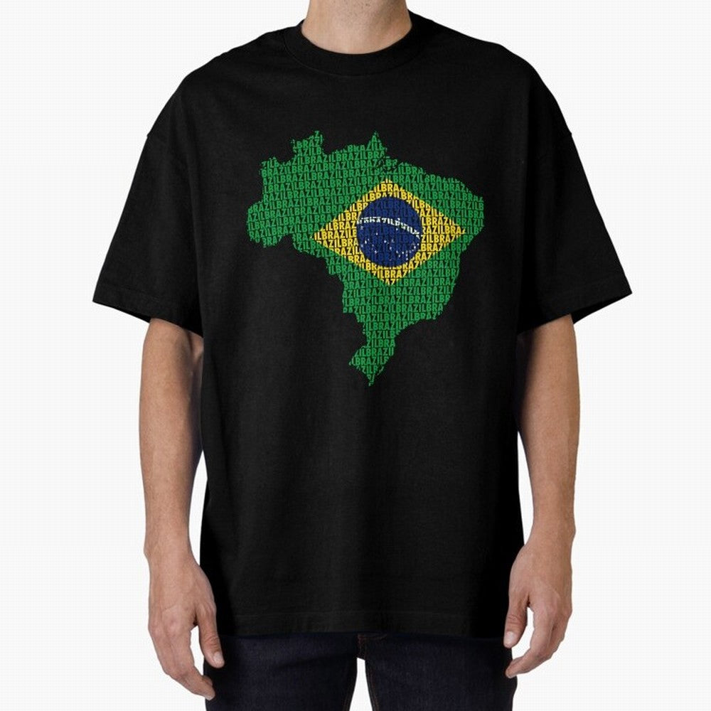 Map of Brazil (Brazil) Oversized T-Shirt Cheer for the FIFA World Cup 2026 Group Stage Journey through Cristiano Ronaldo Highlights, England, France and Netherlands Pride, Stadium Chants, National Pride, Trophy Dreams and Unforgettable Football