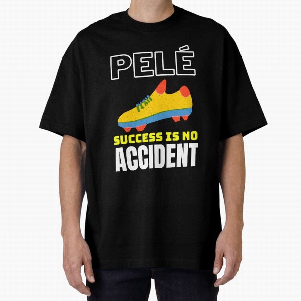 Pele Quote Success Is No Accident Graphic Classic T-Shirt Honor the Beautiful Game during Global Football Passion for FIFA World Cup 2026, Filled with CR7 and Messi, Brazil, Portugal and Argentina, Championship Spirit, Famous Goals, Roaring Crowds