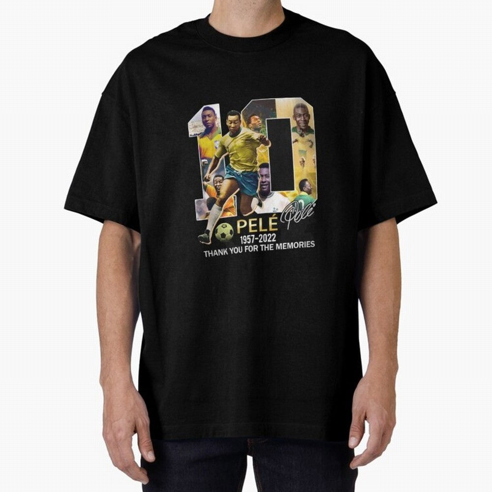 Signed Pele Shirt Oversized T-Shirt Celebrate Unforgettable Nights in Match Day Hype around FIFA World Cup 2026 Group Stage, Haaland, Spain, Global Supporter Spirit, Legendary Goals, National Colors and Tournament Celebration; Perfect for People