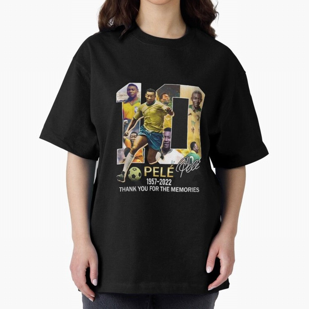 Signed Pele Shirt Oversized T-Shirt Celebrate Unforgettable Nights in Match Day Hype around FIFA World Cup 2026 Group Stage, Haaland, Spain, Global Supporter Spirit, Legendary Goals, National Colors and Tournament Celebration; Perfect for People