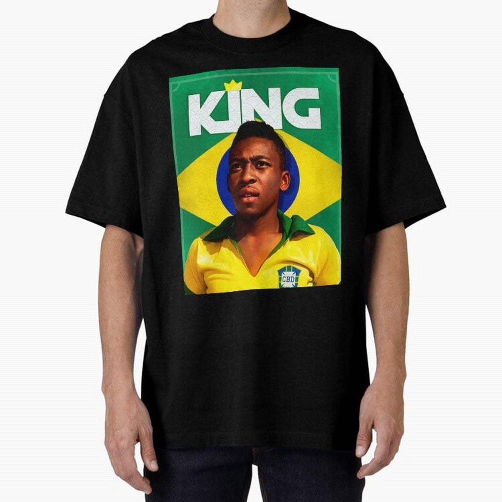 King Pele Oversized T-Shirt Experience the Global Stage of FIFA World Cup 2026 USA Canada Mexico Spirit, Made for England, Mbappe, Football History, Final Match Energy, Crowd Noise and Once in a Lifetime Moments; Ideal for Football Dads, Football