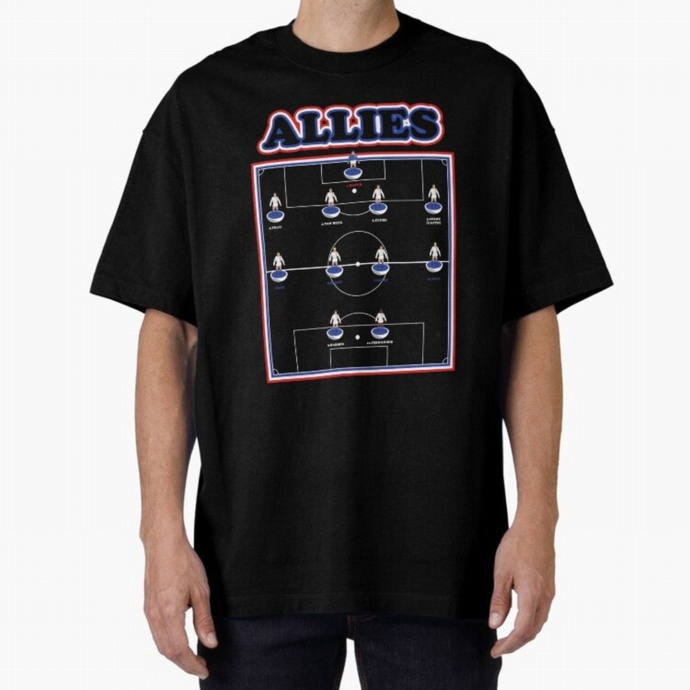 The Allies Team Line Up Oversized T-Shirt Unlock Match Day Hype around FIFA World Cup 2026 Group Stage, Messi, Neymar and Mbappe, Argentina and Brazil, Stadium Chants, National Pride, Trophy Dreams and Unforgettable Football Memories; Created for