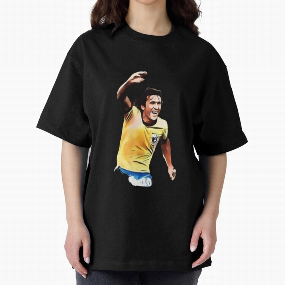 Legends of The Beautiful Game Cartoon Collection Legends Arthur Zico 2 Cartoon Artwork134 Oversized T-Shirt Celebrate Classic Football Spirit in the FIFA World Cup 2026 Journey through Messi, CR7 and Mbappe Highlights, Brazil, Portugal and