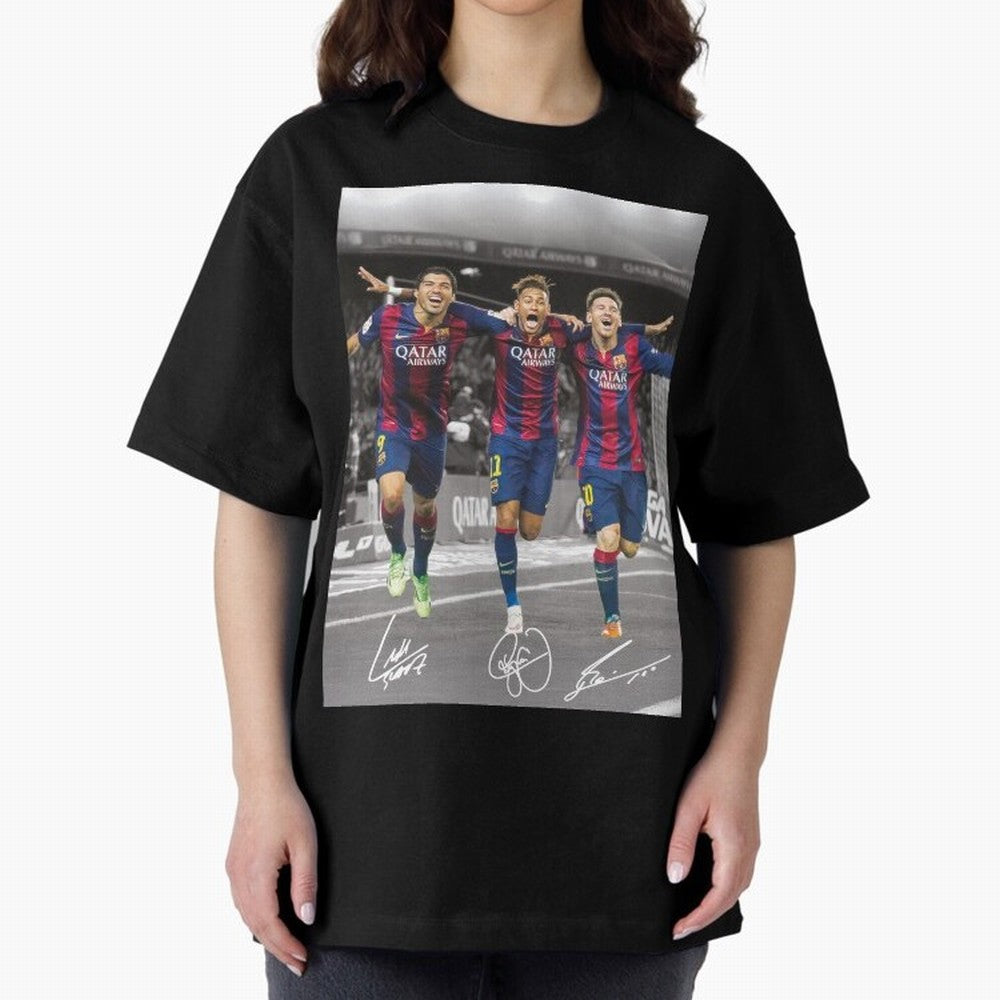Messi Neymar Suarez Premium T-Shirt Experience the Global Stage of FIFA World Cup 2026 Group Stage with Messi, Spain and Netherlands Energy, Football Festival Excitement, Trophy Ambitions, Country Rivalries and Star Player Buzz; Made for Die Hard