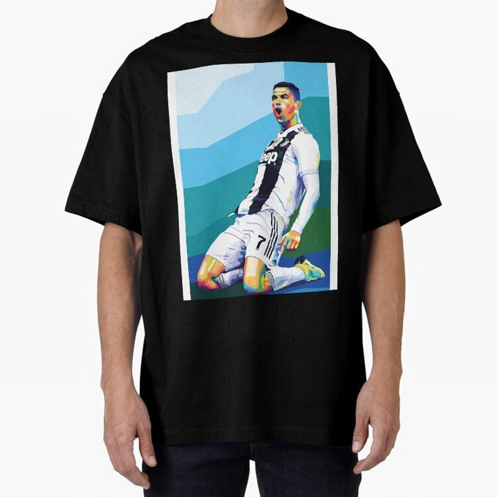 Cristiano Ronaldo Celebration Pop Art Graphic T-Shirt Represent the Passion of FIFA World Cup 2026 USA Canada Mexico Spirit, with Argentina, France and Brazil, Messi, Neymar and Mbappe, Supporter Pride, Iconic Celebrations, Legendary Names and