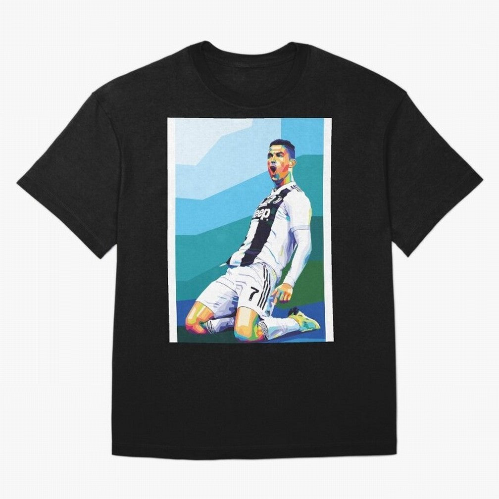 Cristiano Ronaldo Celebration Pop Art Graphic T-Shirt Represent the Passion of FIFA World Cup 2026 USA Canada Mexico Spirit, with Argentina, France and Brazil, Messi, Neymar and Mbappe, Supporter Pride, Iconic Celebrations, Legendary Names and
